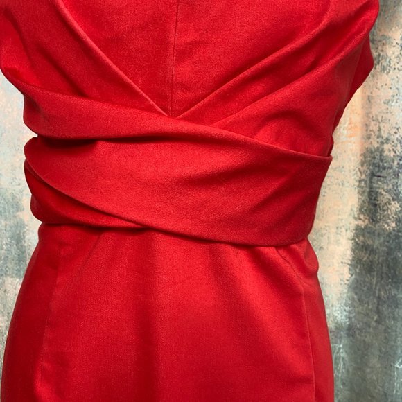 📌 Donna Ricco Timeless Red Cotton Blend  Dress - Picture 4 of 13